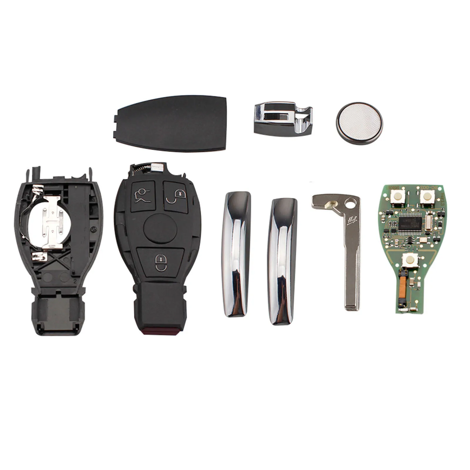 

Yetaha 2pcs Keyless Entry Smart Remote Key With BGA Chip For Mercedes-Benz A E S G CLK SLK ML Classes 3 Button 433MHz Remtekey