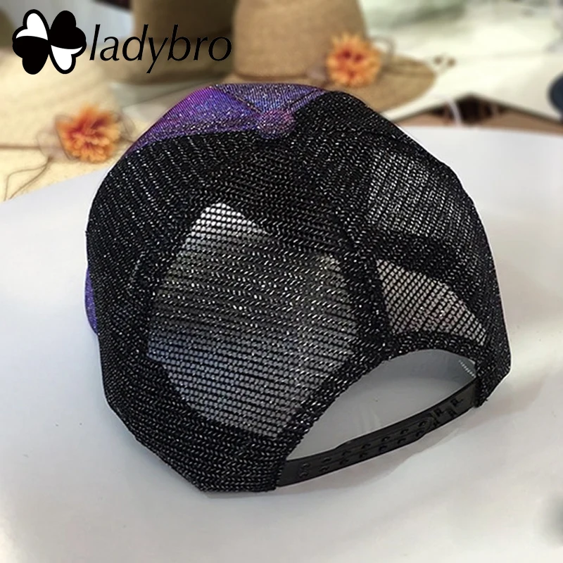 Ladybro открытый сияющий Кепки Для женщин Женская бейсбольная кепка с буквой М Лето