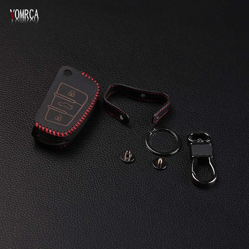 Лидер продаж 2016 кожаный чехол для ключей с ручной строчкой 100% Audi line A3 A5 Q3 Q5 A6 C5 C6 A4 B6