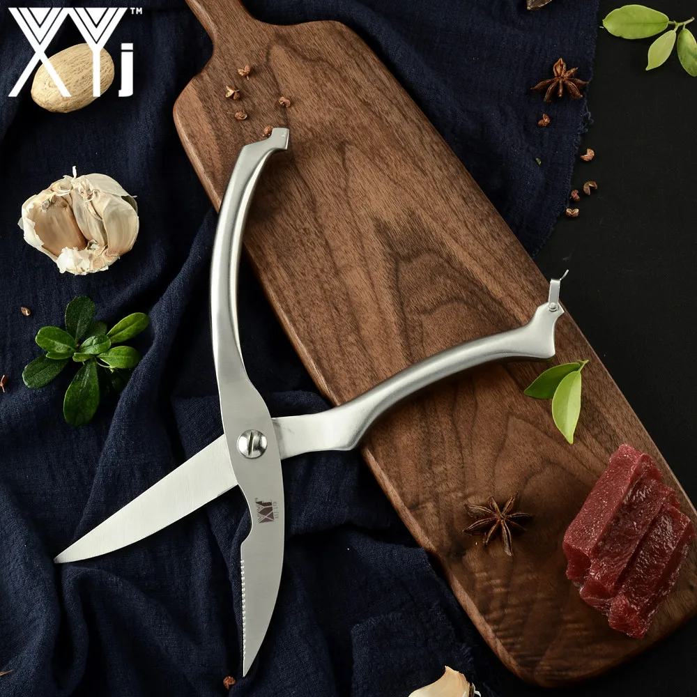 XYj ножницы для куриных костей сверхмощные кухни птицы пружинная ручка из