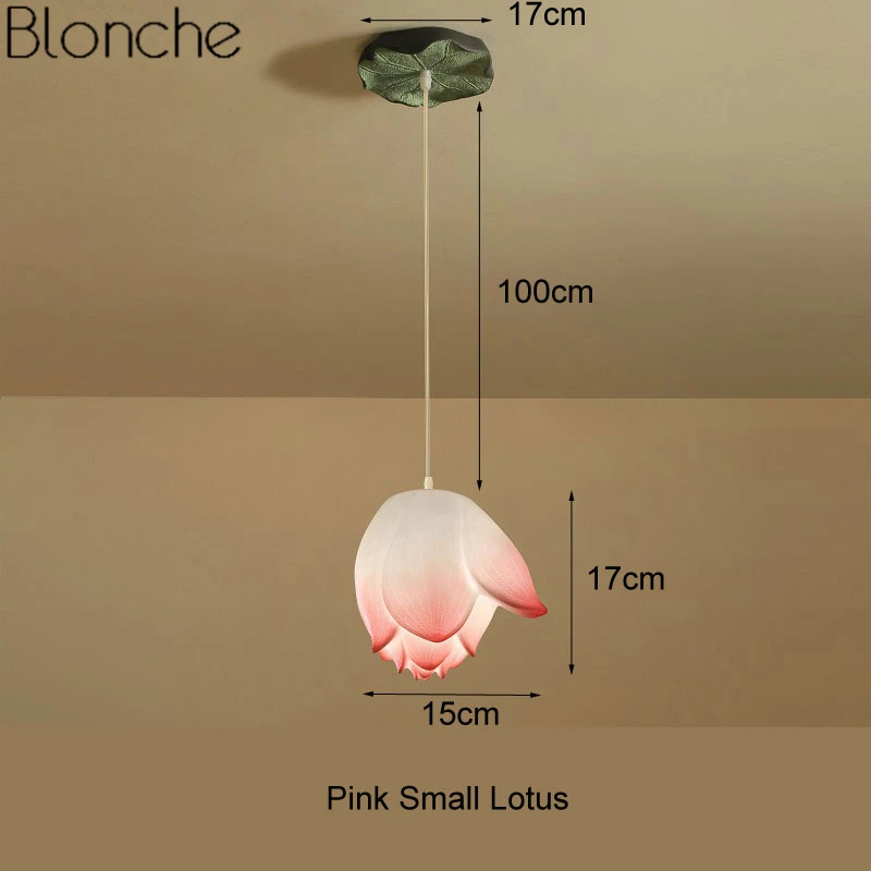 pink small lotus Подвесной светильник в китайском стиле, винтажный подвесной светильник с цветком лотоса для гостиной, кухни, спальни, внутреннего декора, подвесные светильники - Цвет корпуса: pink small lotus