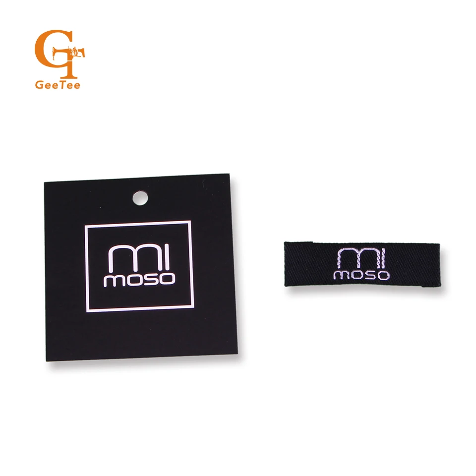 Тканые этикетки и бумажные ценники с логотипом на заказ 1000 комплектов сумки