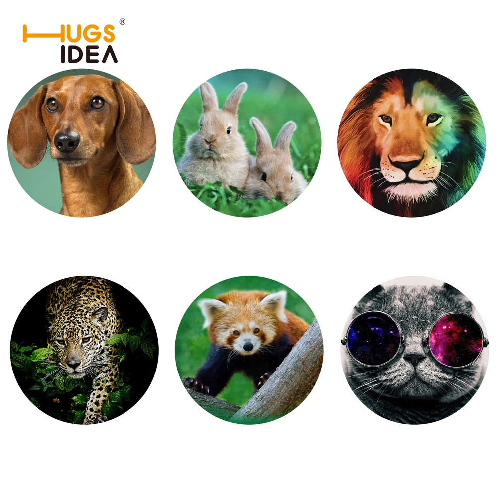 

HUGSIDEA Dining Table Placemat Coaster Kitchen Accessories Mat Cup Bar Mug 3d Animal Cat Dachshund Rabbit Panda Drink Pads