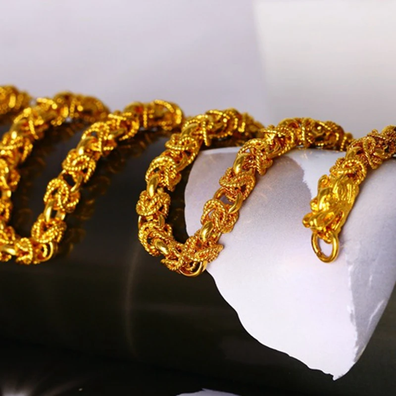 Массивное мужское ожерелье с драконом позолоченное желтое цепочкой|chain link|necklace