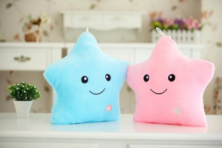 Светящаяся подушка игрушки светильник ка плюшевая красочная звезда форма мягкие