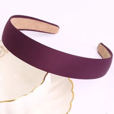 purple Корейский повязка на голову Для женщин однотонные Цвет простой дизайн конфеты Ткань лента для волос аксессуары для волос ручной работы головной обруч Головные уборы - Цвет: purple
