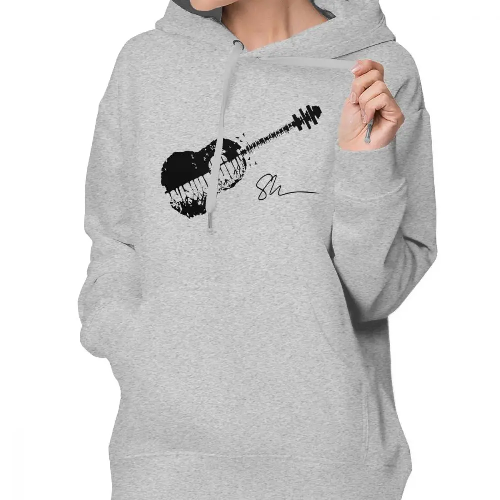 Нервирующая толстовка с капюшоном Shawn Mendes Guitar Signature Edition, черные толстовки с капюшоном, кавайные серые толстовки, женские толстовки с принтом, уличная одежда, пуловер с капюшоном - Цвет: Серый