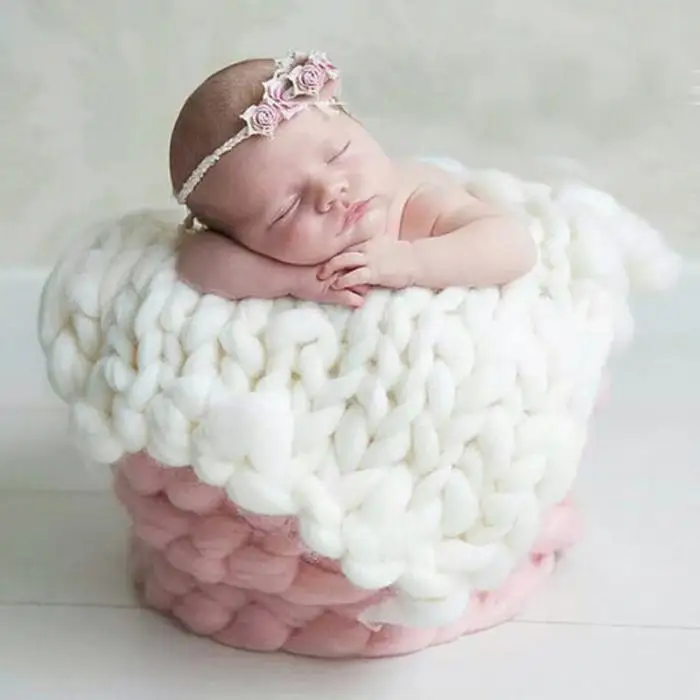 Handmade Soft Blanket 45*45cm for Photo Knitted Newborn Baby Photography Backdrop Newborn Infant Fotografia Props Basket Stuffer baby hollow lace blanket cotton handmade backdrop blanket newborn photography props basket filling cloth photography accessories