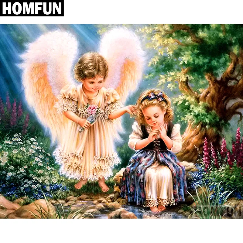 Алмазная 5D картина HOMFUN ангельская девушка вышивка крестиком сделай сам с полными