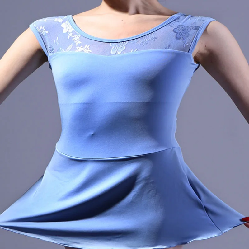 Балетный трико для взрослых высокое качество средний рукав кружевной балетный