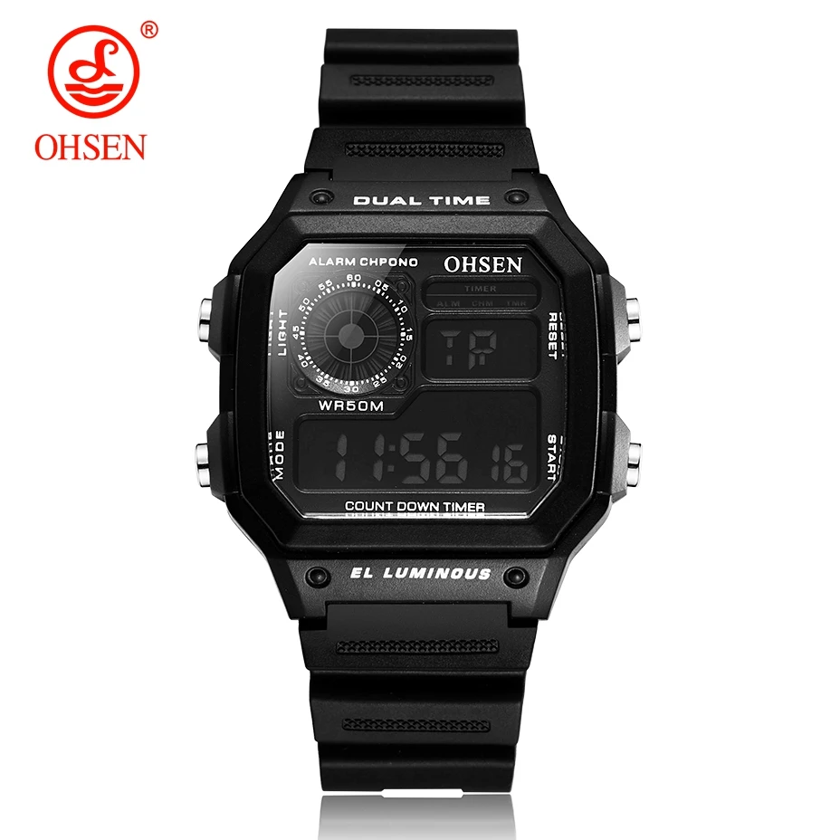 Новинка OHSEN цифровые модные спортивные часы Женская Сигнализация 50 м