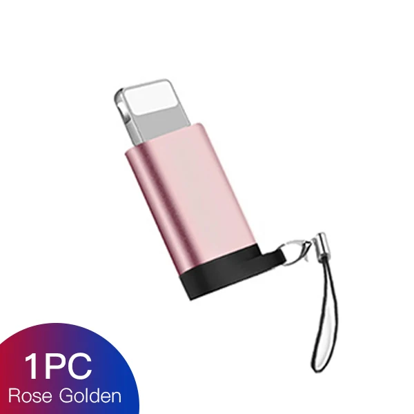 1PC Rose Gold ACCEZZ OTG адаптер Micro USB на 8 Pin Освещение для iphone X XS MAX XR 7 8 6S 6 Plus телефон синхронизация данных зарядное устройство конвертер разъем - Цвет: 1PC Rose Gold