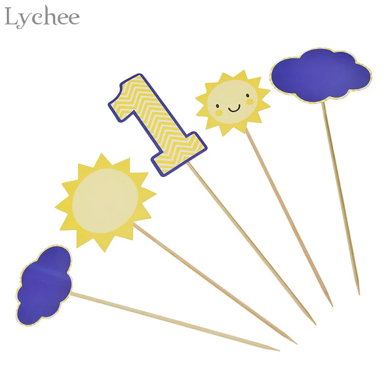 Личи солнце облака Торт Топперы 1st день рождения торт поставки кекс выбирает