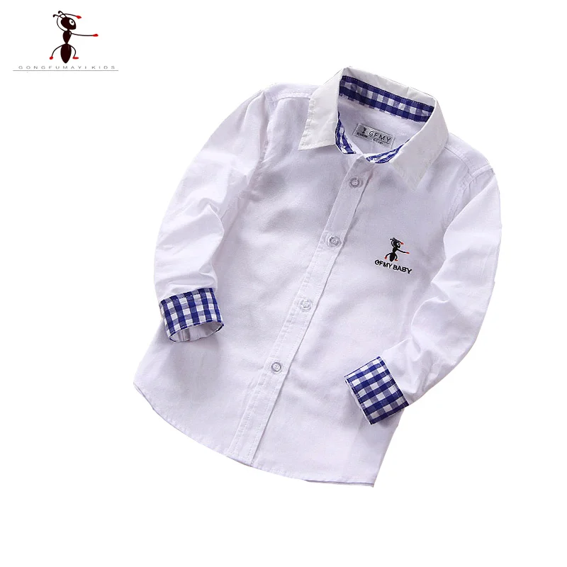 Повседневные рубашки для мальчиков от известного бренда GFMY Детские с отложным