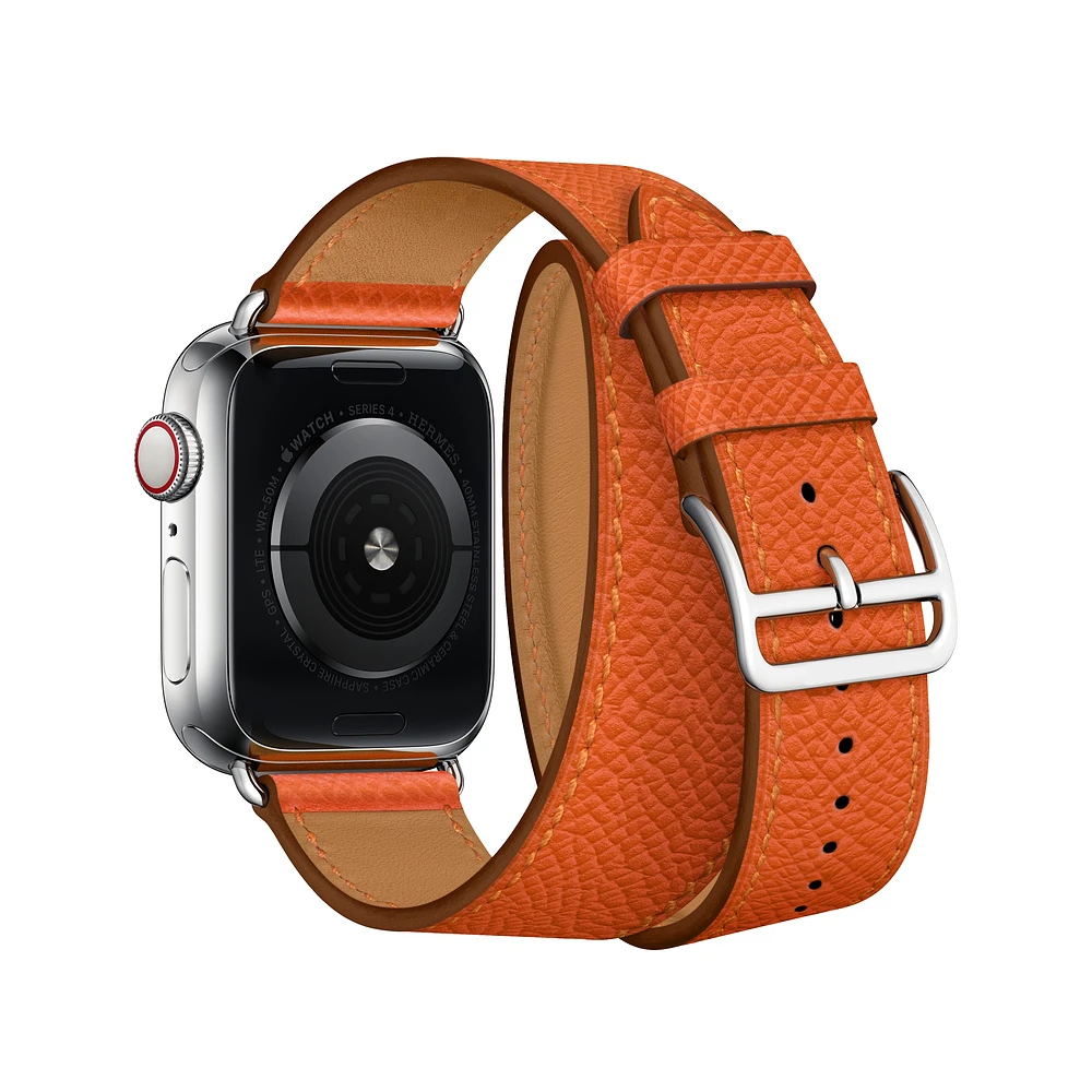 Двойной кожаный ремешок для apple watch band браслет 5 4 3 44 мм 40 correa iwatch 42 38 наручных