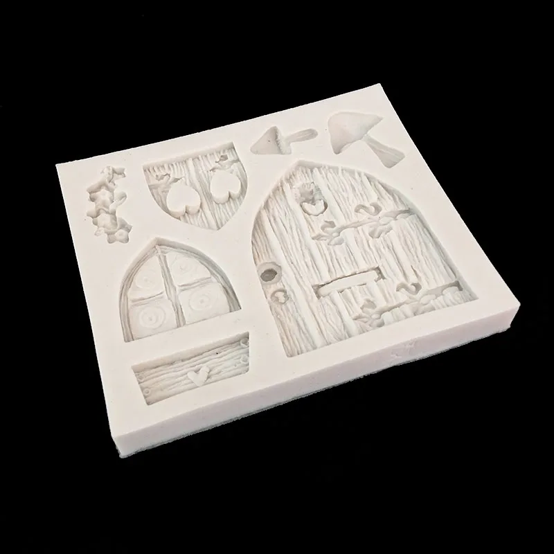 Sugarcraft 3D мультфильм Сказочный Дом деревянные окна двери формы силиконовые