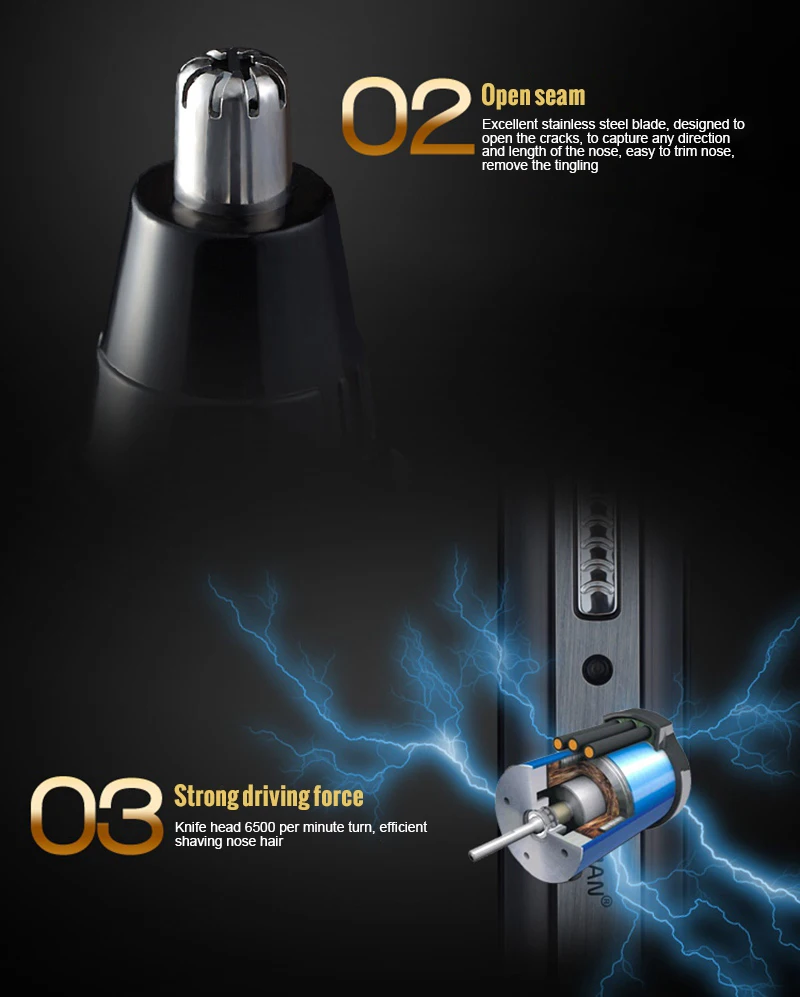 

SPORTSMAN 4in1 Rechargable Ear Nose Trimmer Electric Shaver Man Beard Face Eyebrows Nose Ear Hair Razor Automatic Removal Razor