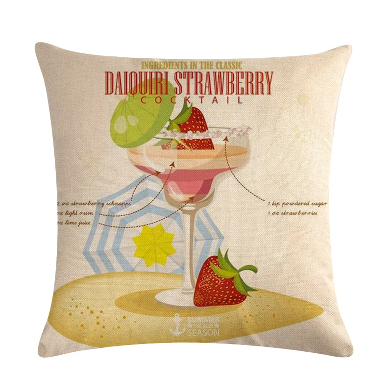 Оформление коктейлей льняная наволочка для чашки дивана украшение дома