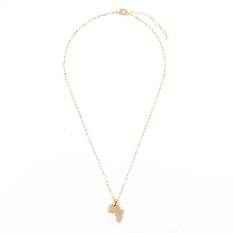 Модное ожерелье с подвеской в виде карты Африки Женская Длинная цепочка золотого