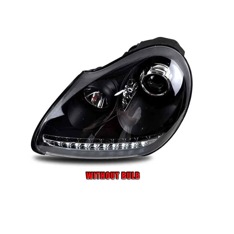 Without bulb 2 шт. светодиодный фары для Porsche Cayenne 2004-2006 Автомобильный светодиодный фонарь с двумя ксеноновыми линзами автомобильные аксессуары дневные ходовые огни - Цвет: Without bulb