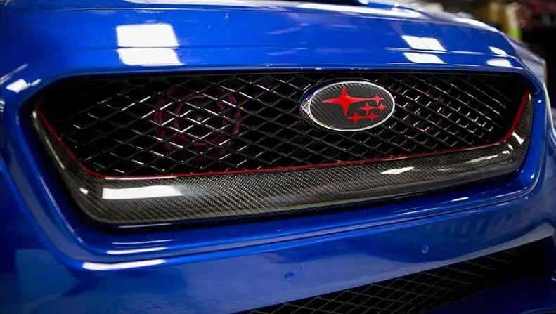 Для-17 Subaru WRX STI/OEM Стиль углеродного волокна CF Передняя решетка гриль гарнир Обложка отделка