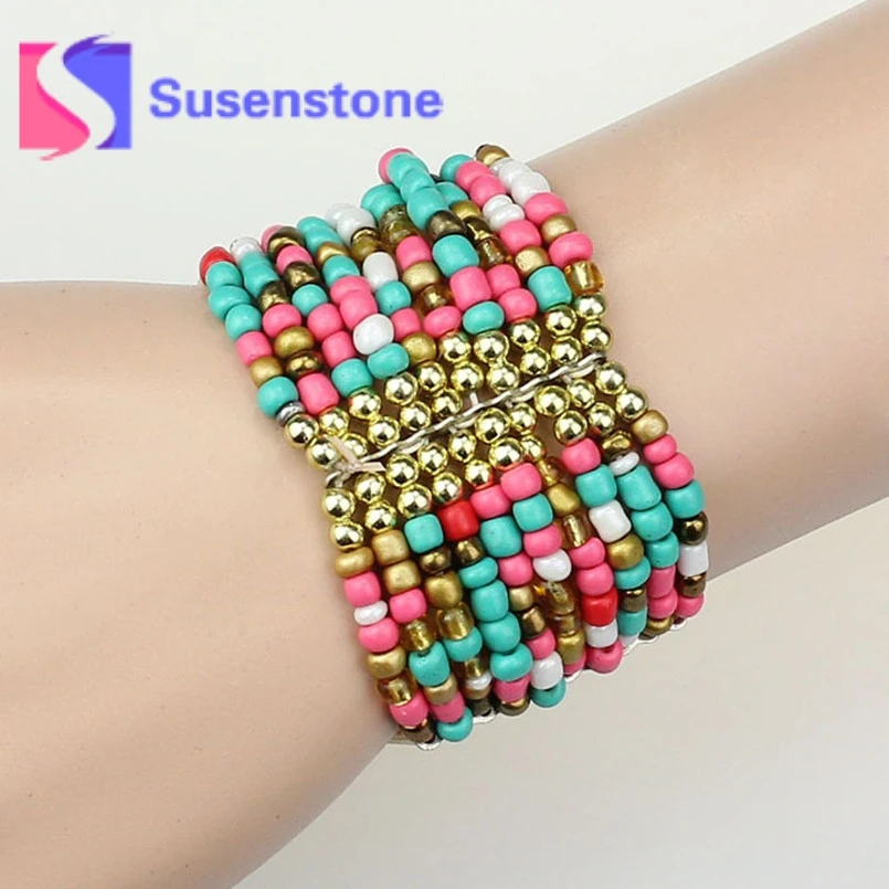 4 вида цветов модные богемные очаровательные браслеты с бусинами разноцветные