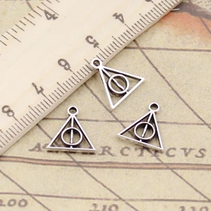 30 шт амулеты Дары смерти 13x12 мм тибетские бронзовые серебряные цветные Подвески античные ювелирные изделия Сделай Сам ручной работы