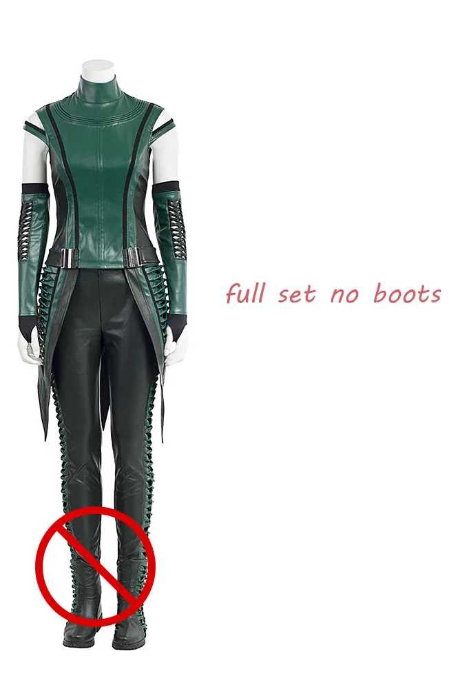 full set no boots Стражи Галактики 2 Косплей Костюм Женщины мантис Косплей Костюм Хэллоуин Кожа Одежда на заказ - Цвет: full set no boots
