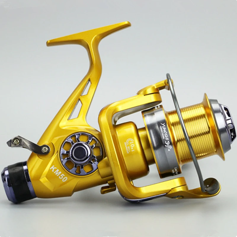 

Spinning Fishing Reel KM Series Front and rear Double Drag System Metal Spool Long Casting Carp Fishing Wheel For 5.2:1
