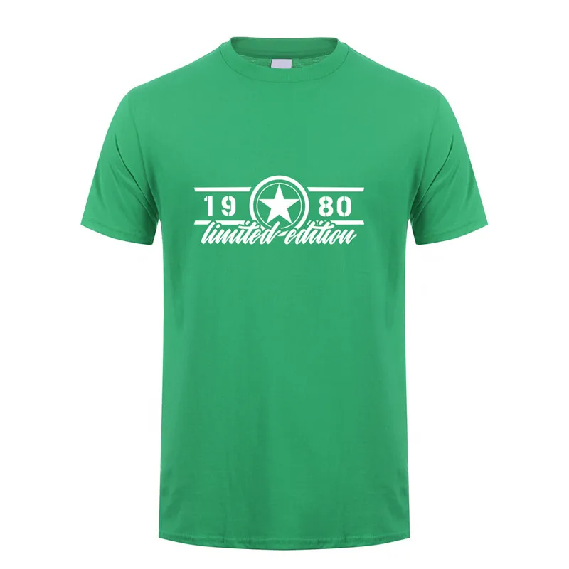 Irish green Летняя Новинка 1980 Ограниченная серия футболка Топы мужские хлопковые с коротким рукавом 1980 День рождения Подарочная Футболка мужская футболка OZ-269 - Цвет: Irish green