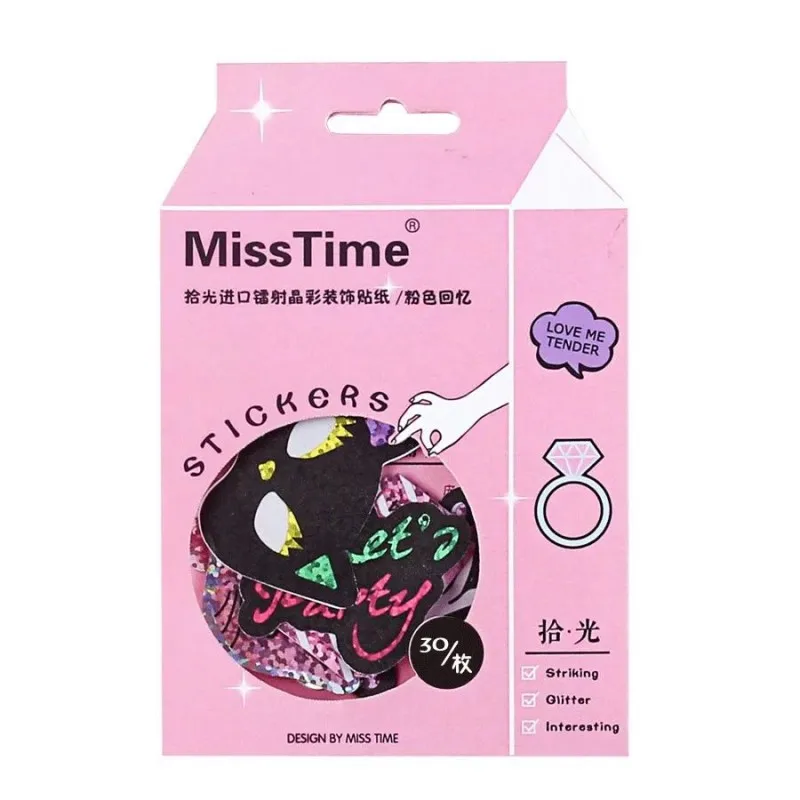 30 шт./пакет Мода девушка Лазерная клей бумажный стикер для детей diy ручной работы