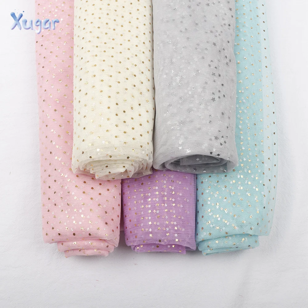 90*150 см Ткань из органзы с золотыми точками напечатанная пряжа муслиновая DIY