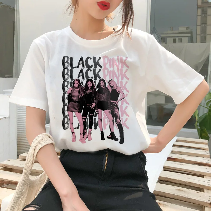 4024 Blackpink Kill This Love Футболка Harajuku LISA JISOO JENNIE ROSE 90s мультяшная футболка женская модная футболка женская футболка Ullzang - Цвет: 4024