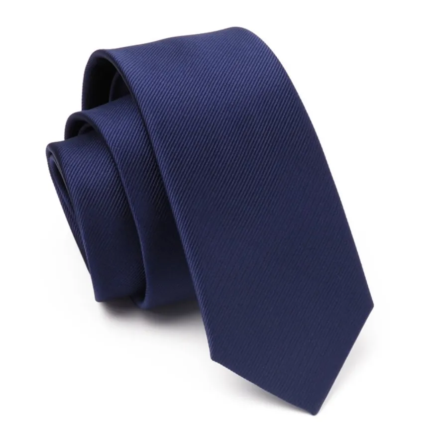 

6cm Men's Ployster Silk Skinny Neckties Solid Color Wedding Party Business Ties Mens Solid Color Gift