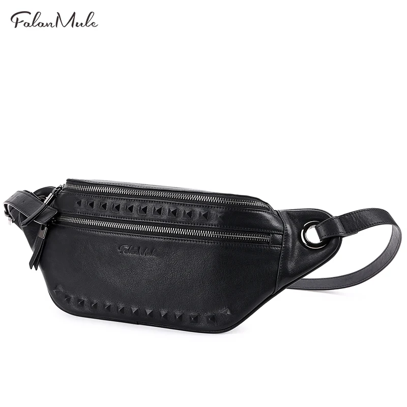 Falan Mule 2019 Chest Bag Men Fashion 100% Genuine Cow Leather Crossbody Male Belt Waterproof Shoulder Bags Waist Pack 1746-65 | Багаж и