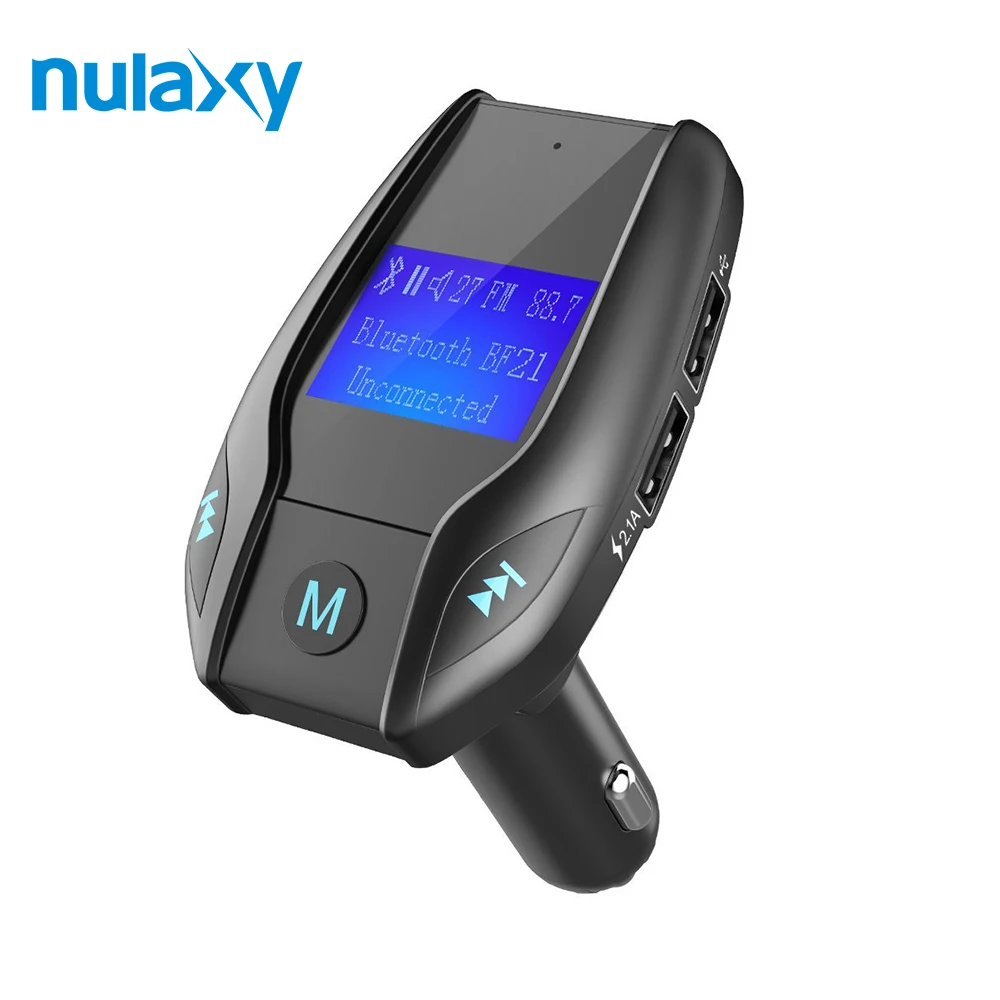 Nulaxy Bluetooth FM передатчик с 1 44 дюймов Экран Dual USB Порты и разъёмы громкой связи