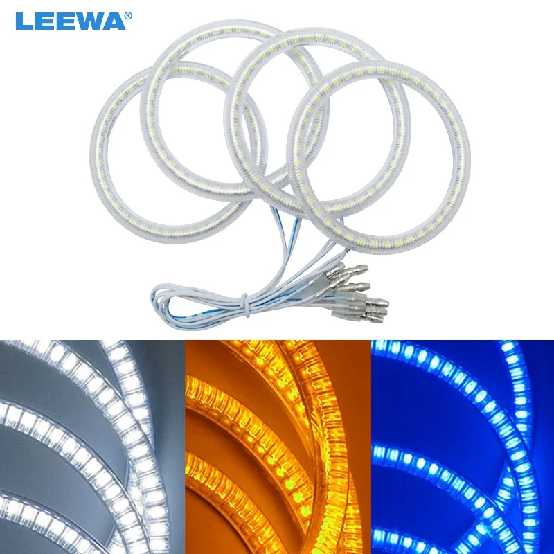 LEEWA 4x80 мм Автомобильный SMD СВЕТОДИОДНЫЙ гало кольца ангельские глазки DRL фара для