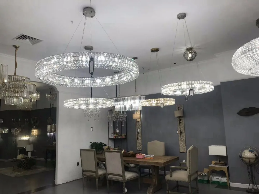 Led e14 Ретро АМЕРИКАНСКИЕ ЖЕЛЕЗНЫЕ хрустальные прозрачные круглые люстры