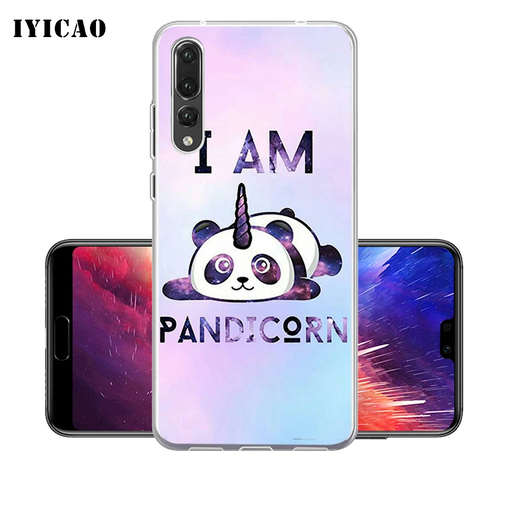 IYICAO funny cartoon panda Soft Silicone Phone Case for Huawei P30 P20 Pro P10 P9 P8 Lite P Smart TPU Cover | Мобильные телефоны и