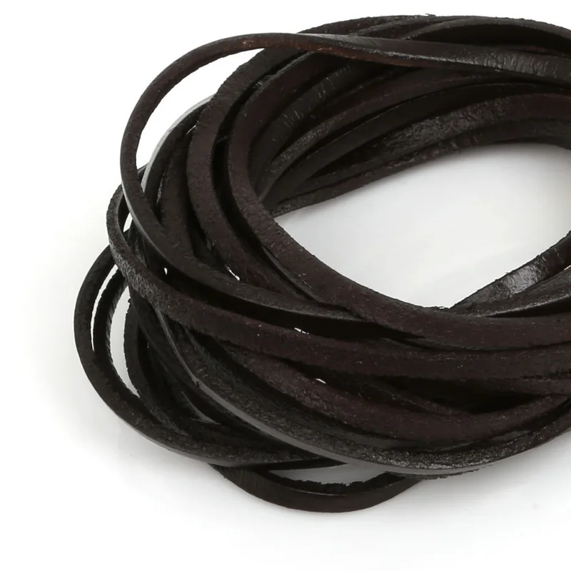 Плоские веревки из 100% натуральной коровьей кожи 3 размера на выбор аксессуары для