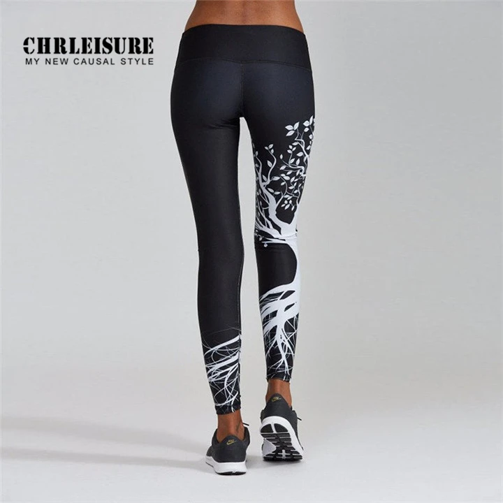 CHRLEISURE Леггинсы с принтом дерева спортивные женские фитнес леггинсы с высокой талией для спортзала штаны для йоги женские спортивные колготки Пуш-Ап бесшовные