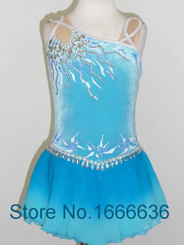 Темно розовое платье для катания на коньках с кристаллами AB:|Бальные танцы| |