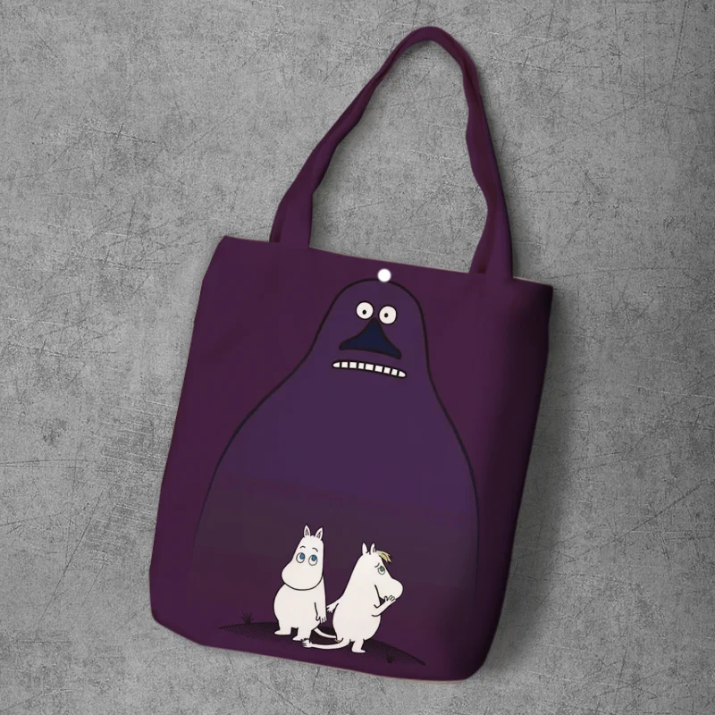 20 Moomin сумка для покупок милый гиппопотам тонкий маленький мой рюкзак на плечо Студенческая Холщовая Сумка с принтом Сумка-тоут на кнопках Холщовая Сумка - Цвет: 20