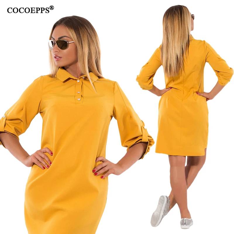 5xl 6XL плюс Размеры одноцветное осенние платья пикантные деловое офисное платье
