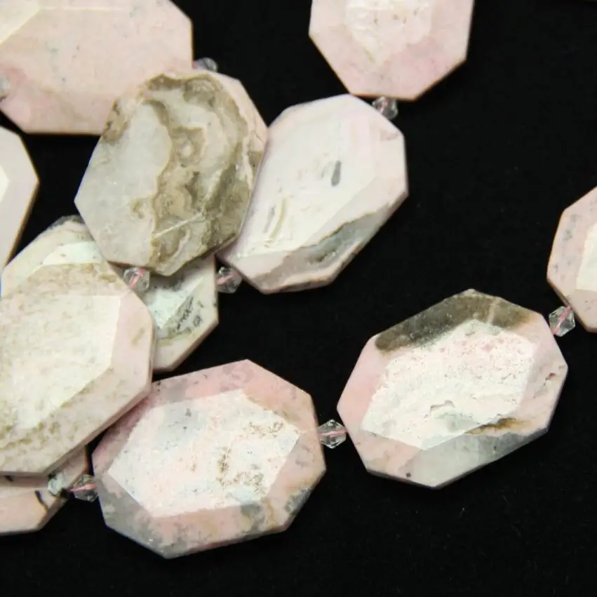 Полная нитка граненые Восьмиугольные родониты россыпью бусины центр