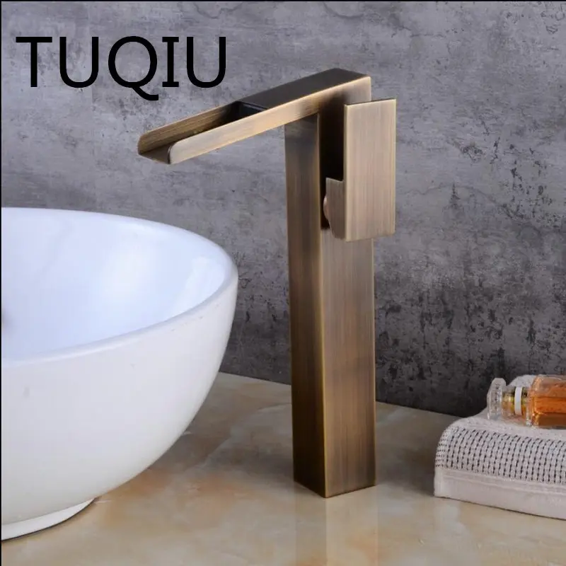 

Antique/Black Oil Basin Faucets Waterfall Faucet Bathroom Faucet Single handle Basin Mixer Tap Faucet Brass Sink Wash Crane