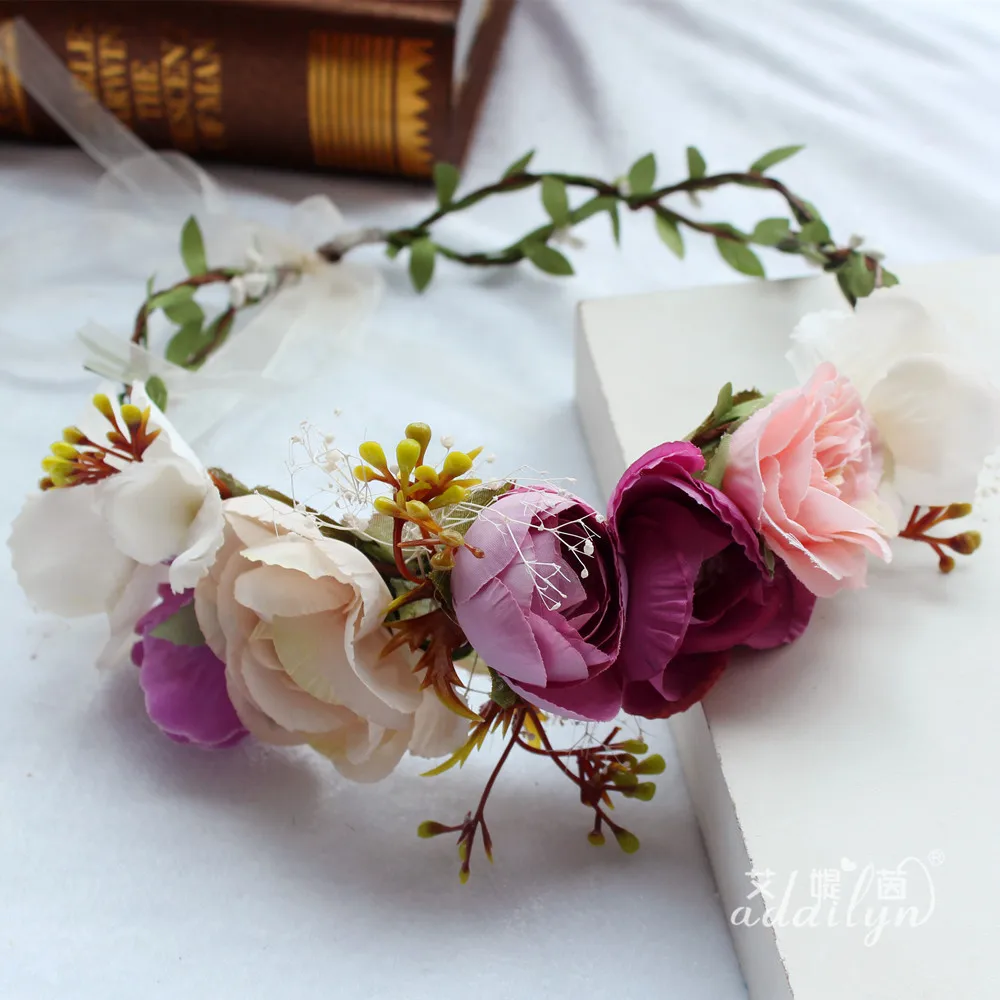 Великолепный Женский ободок искусственный цветок корона для девушек