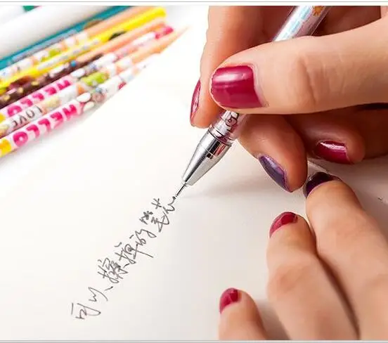 

3piece/lots 0.38mm erasable pen cartoon cute animal Roller ball pens with black / blue stationery and office supplies 2