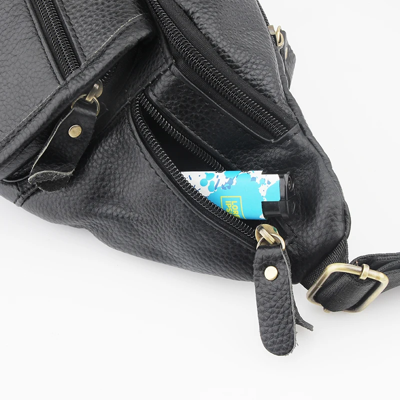 VANTER OX модные поясные сумки новые винтажные Однотонные Рюкзак с цепочками черные