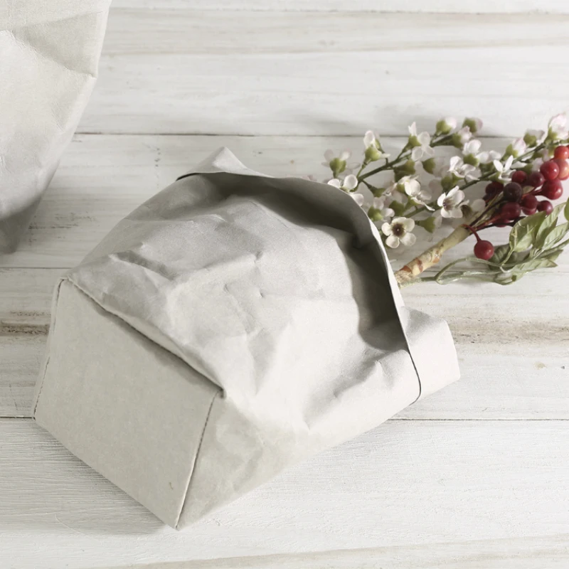 Моющиеся мешки для хранения крафт бумаги цветочный горшок Ins водонепроницаемая